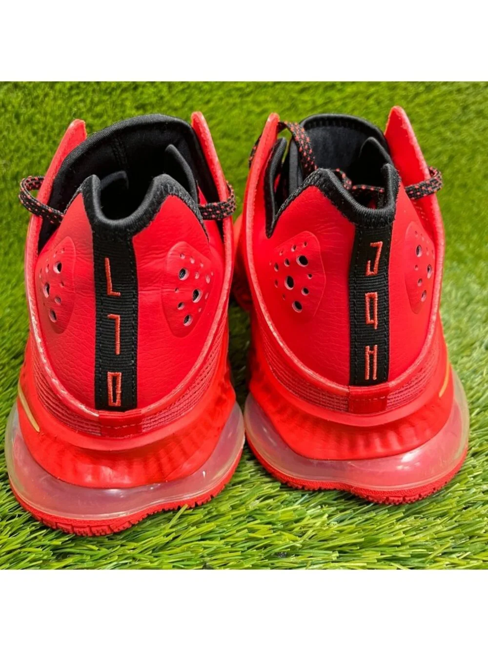 Nike LeBron 19 Low Mens Size 12 Red Black Athletic Basketball Shoes Sneakers